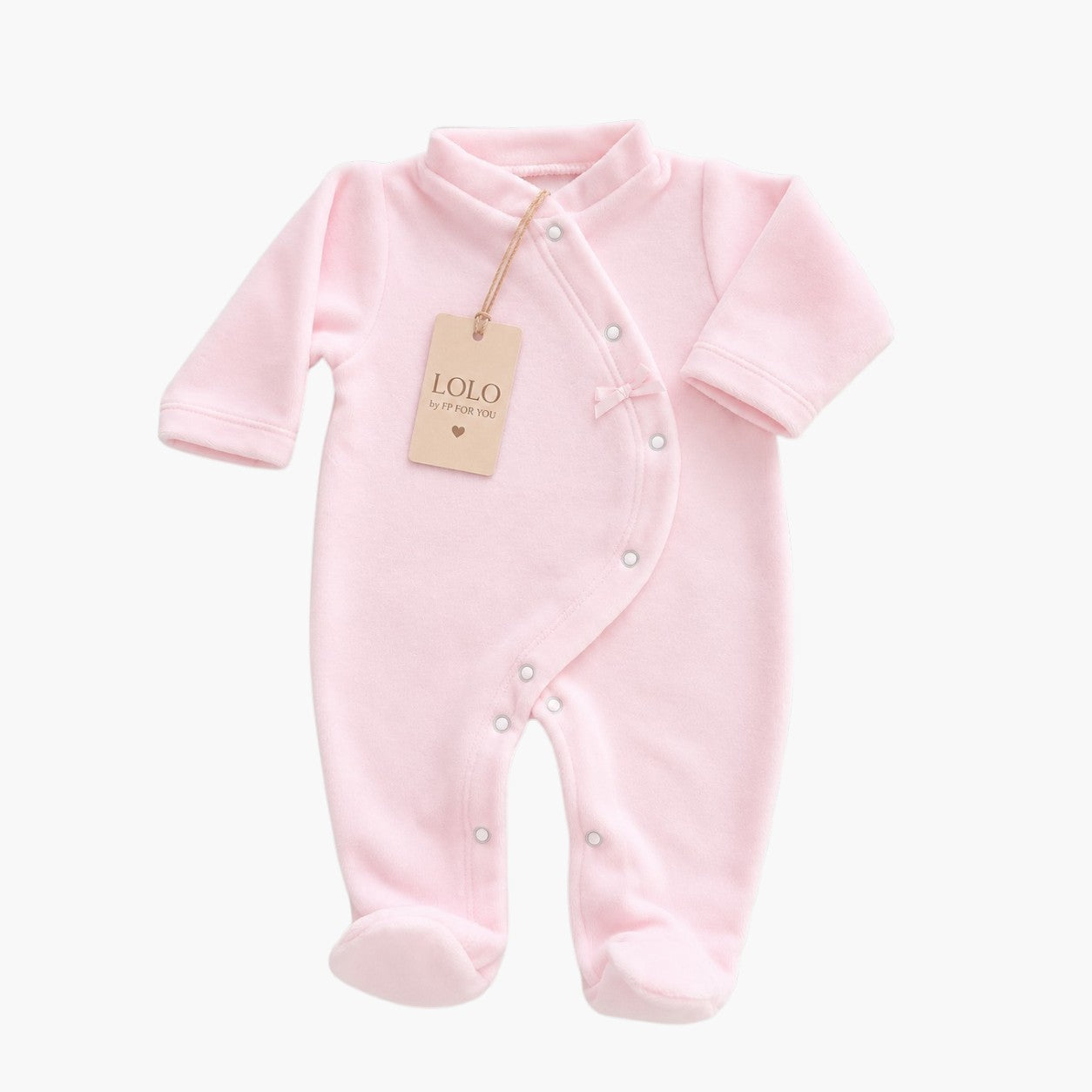 Babygrow de Veludo Rosa Bebé