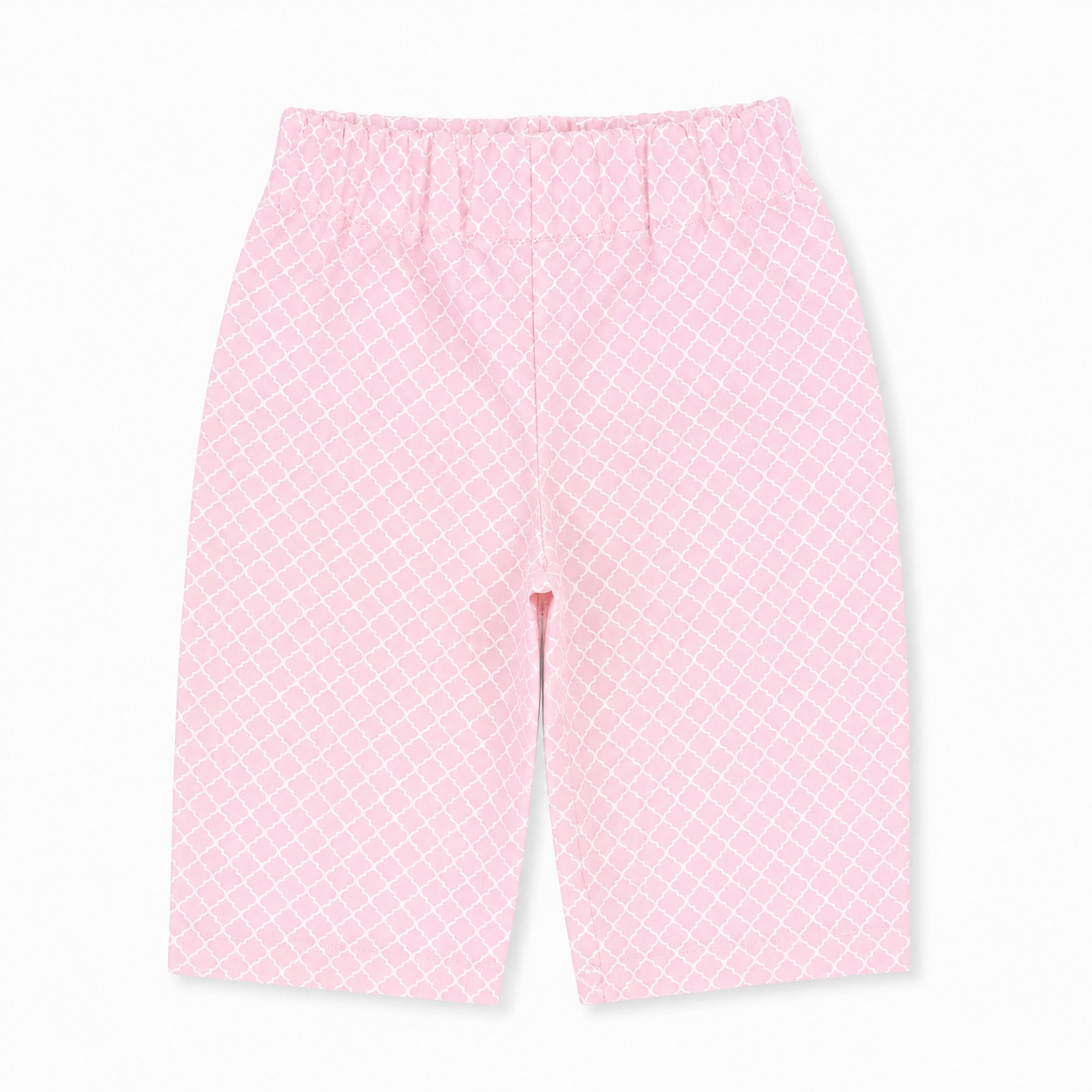 Calças de Algodão para Bebé com Estampado Rosa Geométrico