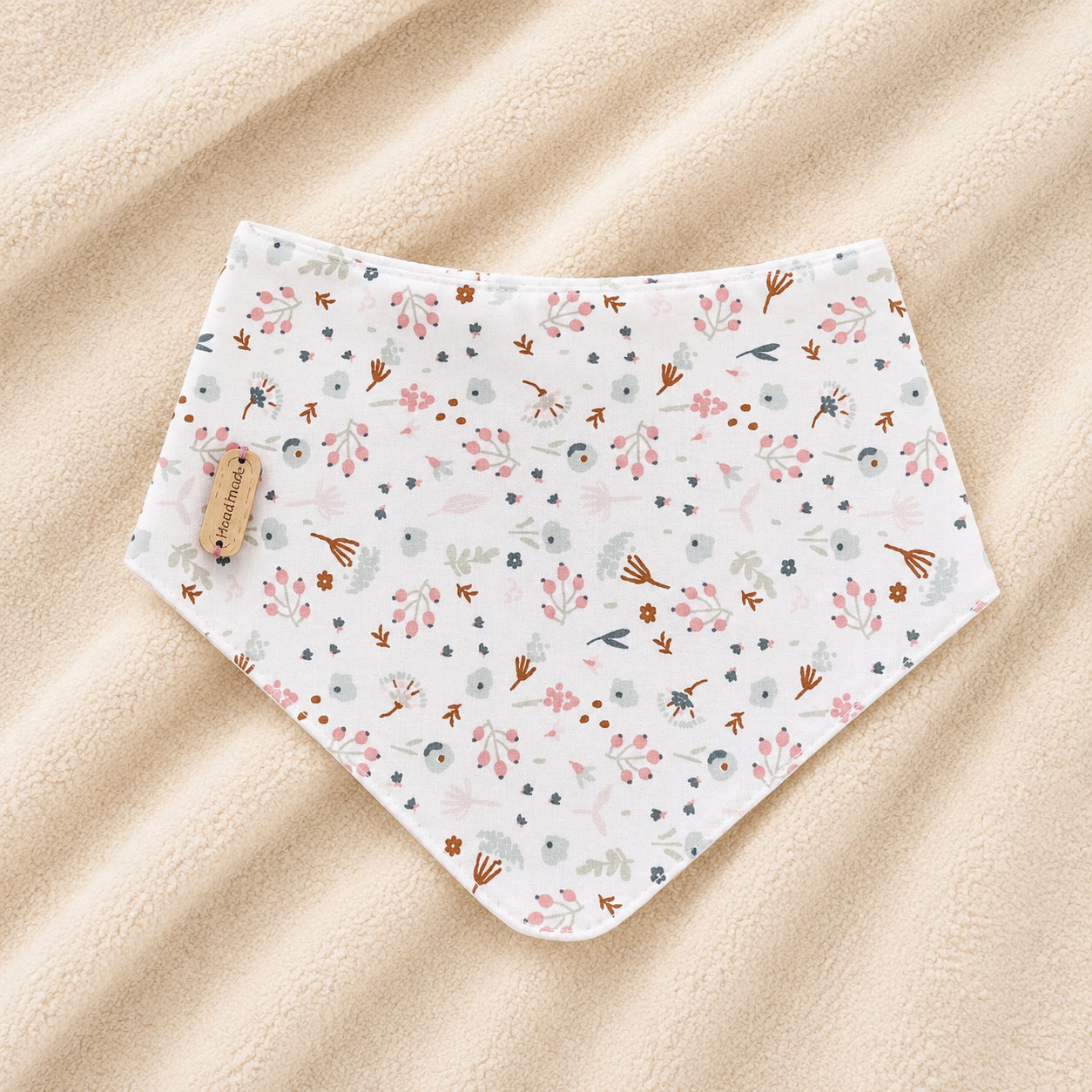 Babete Bandana Floral em Algodão