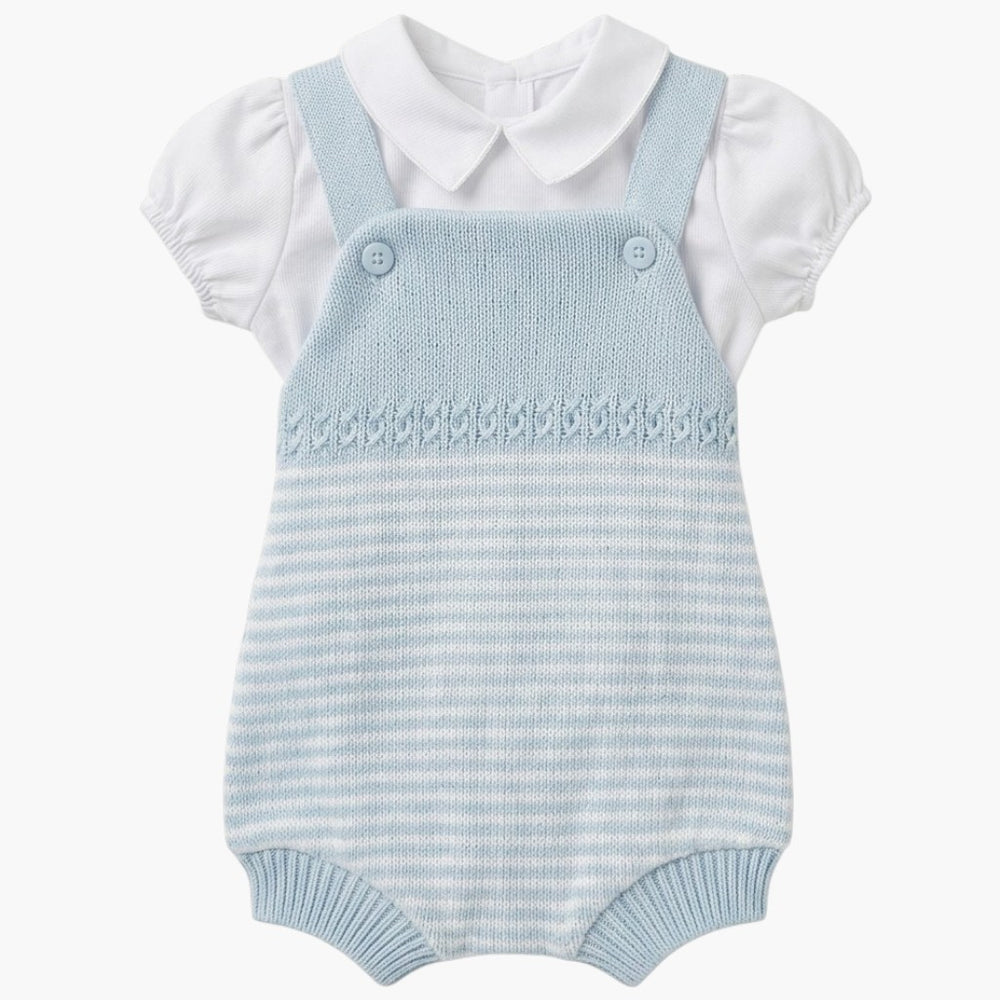 Macacão Infantil em Tricô de Algodão com Camisa