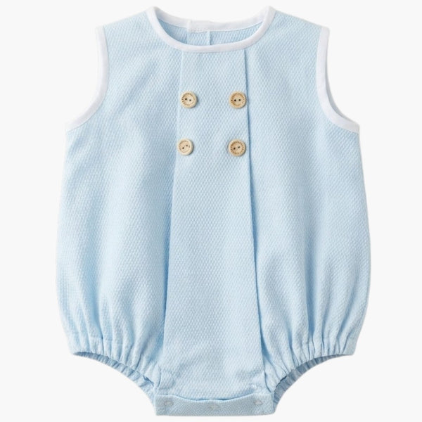 Fofo Infantil Azul com Botões Decorativos em Algodão