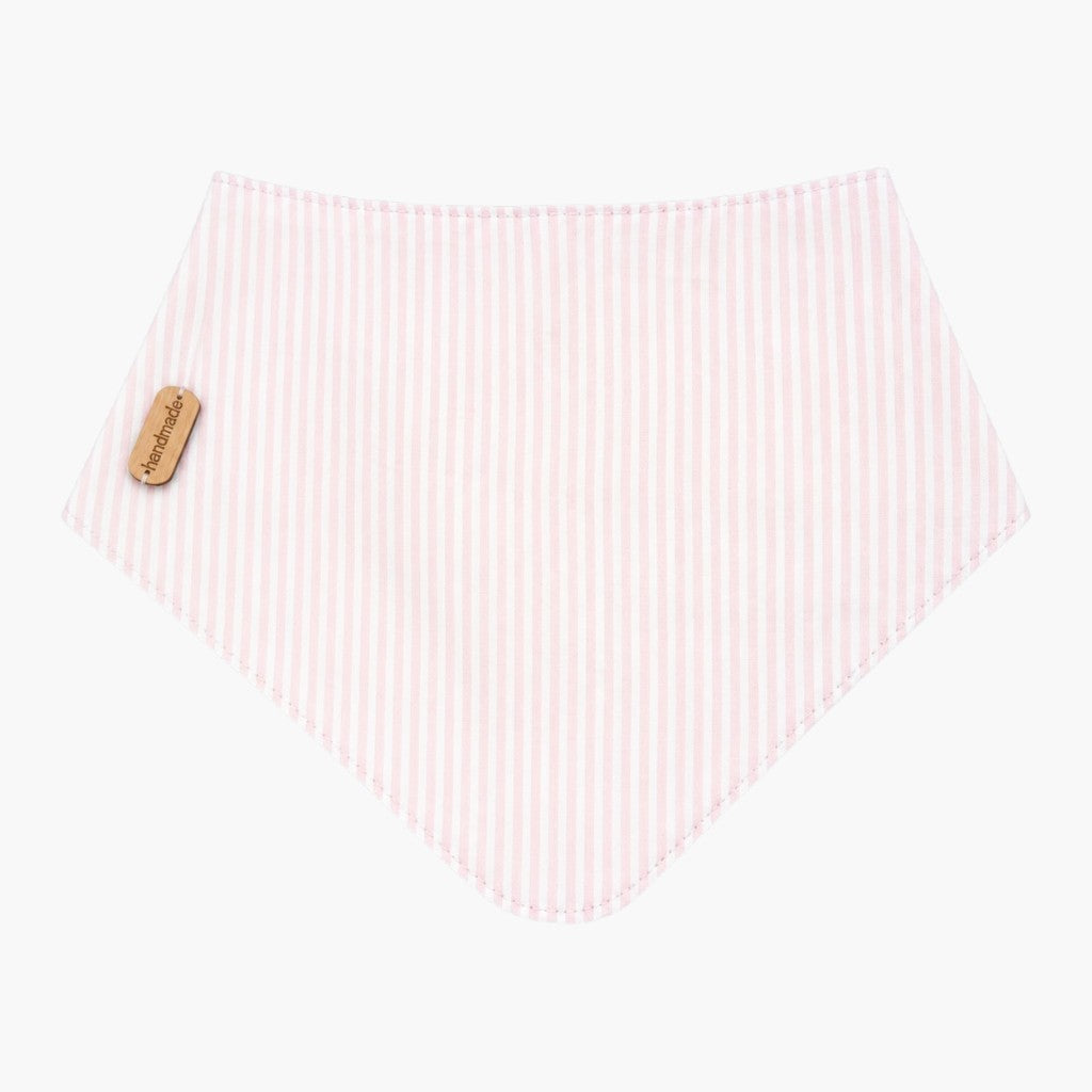 Babete Bandana às Riscas Rosa em Algodão