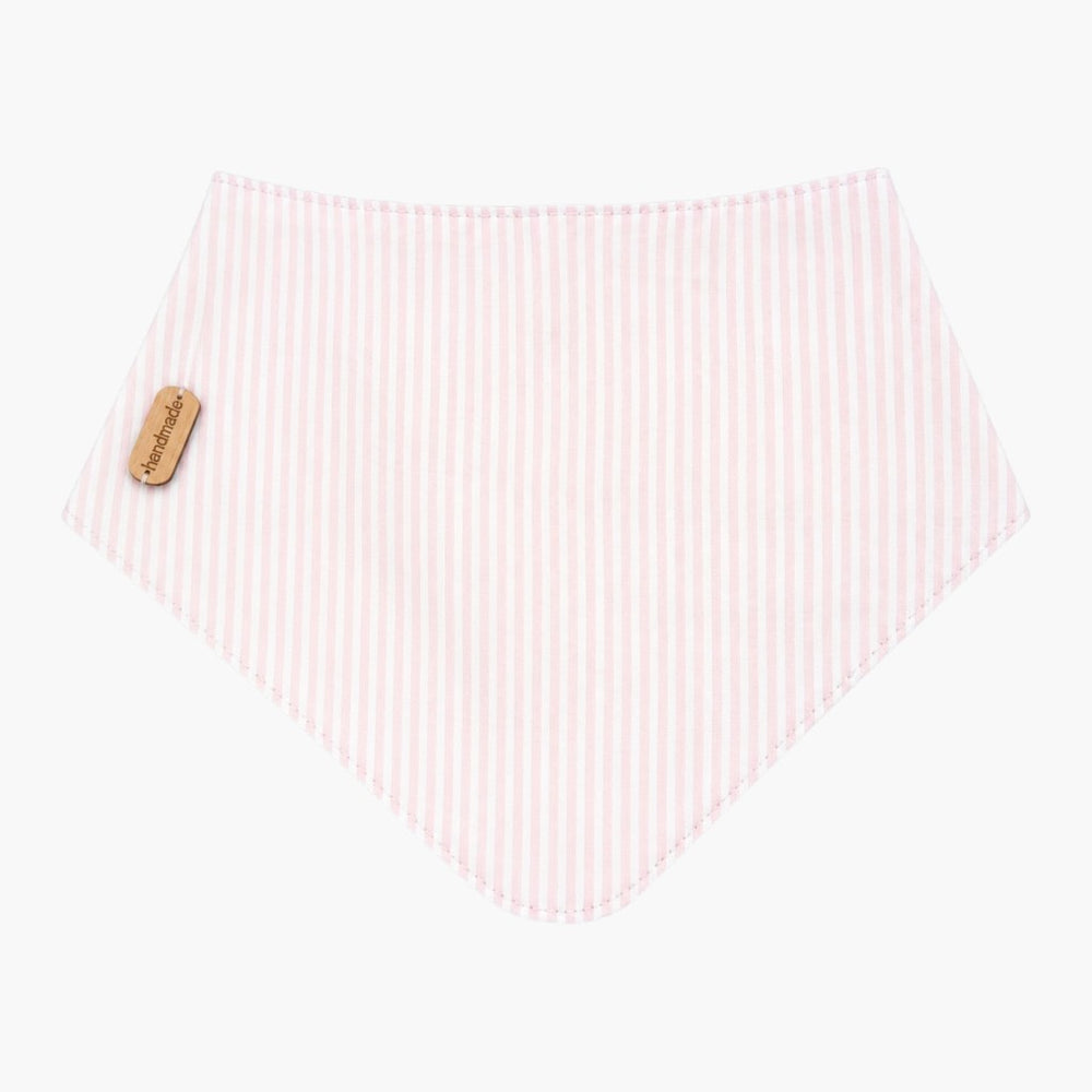 Babete Bandana às Riscas Rosa em Algodão