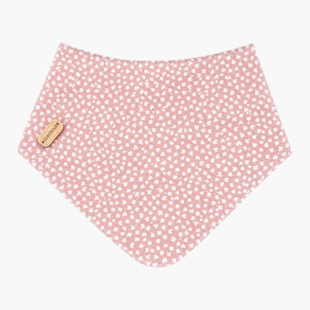 Babete Bandana Corações Rosa em Algodão
