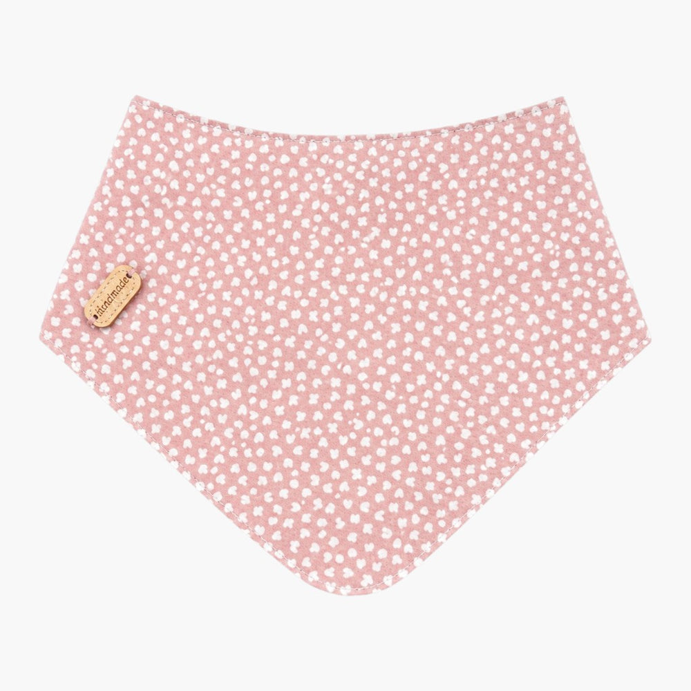 Babete Bandana Corações Rosa em Algodão