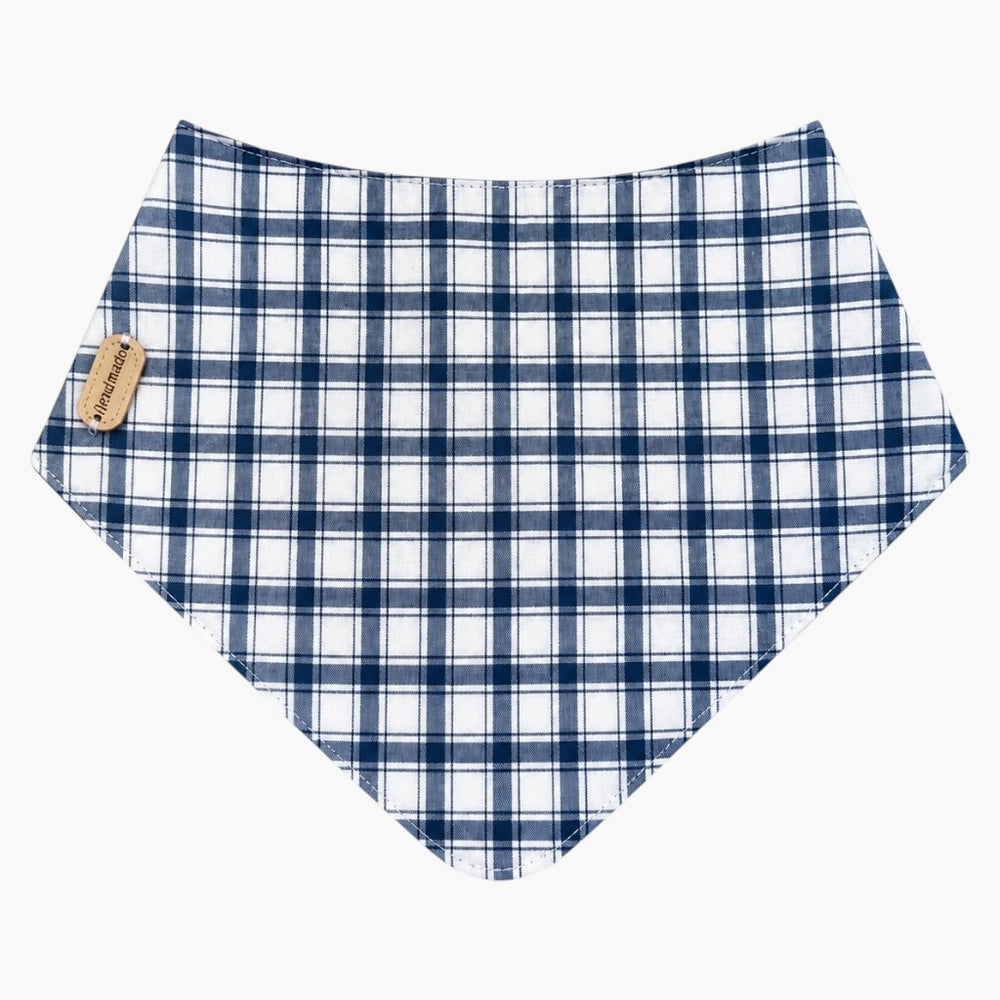 Babete Bandana Xadrez Azul em Algodão