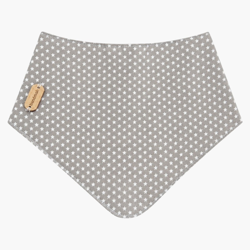 Babete Bandana Estrelas Bege em Algodão