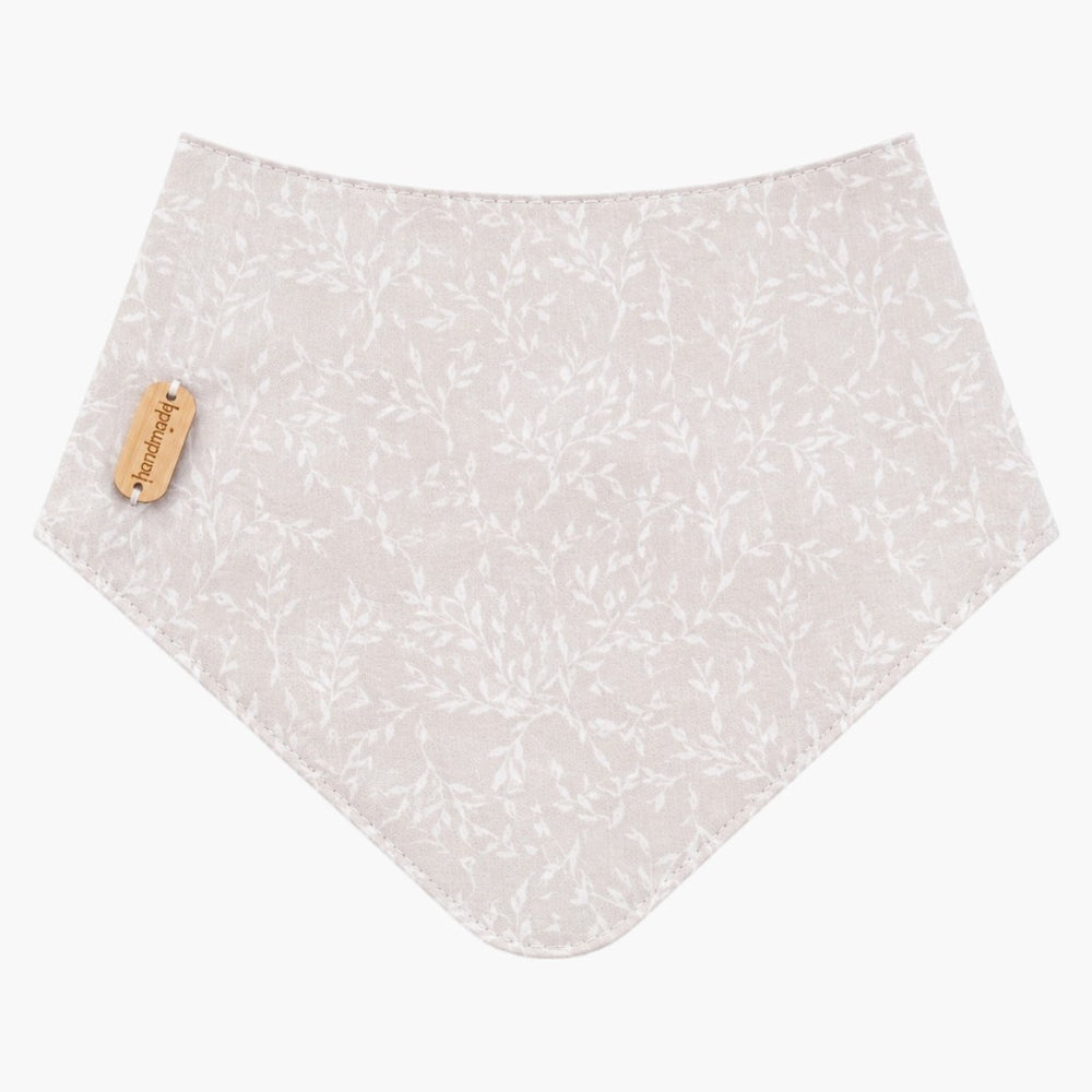 Babete Bandana Folhagem Bege em Algodão