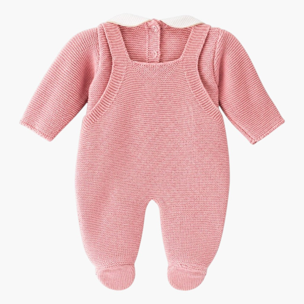 Conjunto de Malha para Bebé Rosa-3Peças