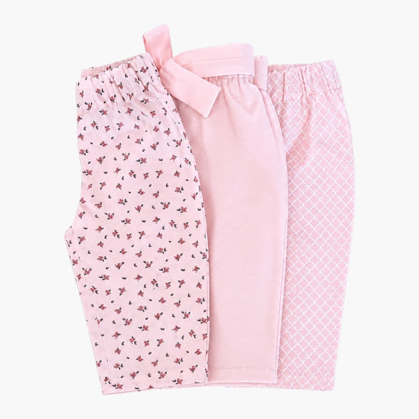 Pack de 3 Calças de Algodão para Bebé Rosa Delicado