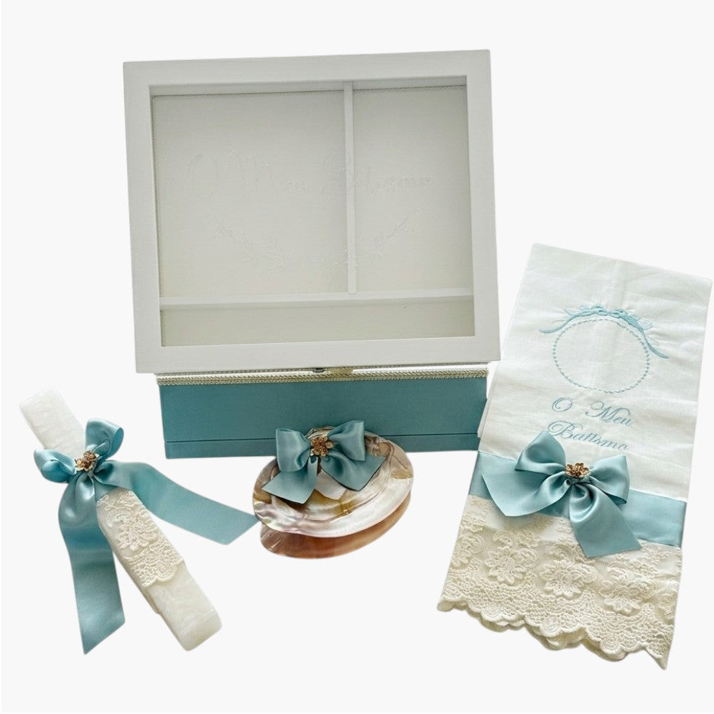 Conjunto de Batismo Azul Serenity Elegância e Tradição para um Dia Inesquecível