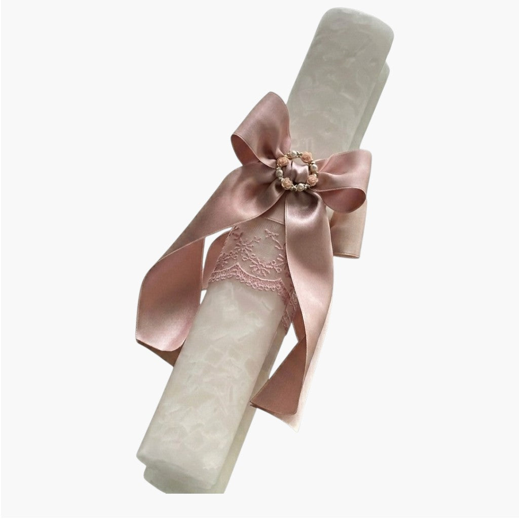 Vela de Batismo Rosa Elegance Um Detalhe Delicado para um Momento Sagrado