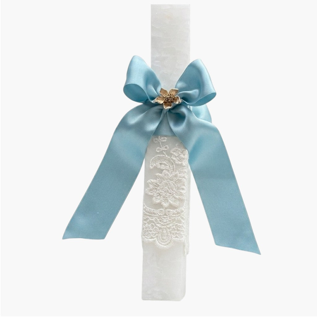 Vela de Batismo Blue Elegance Sofisticação e Luz para um Momento Único