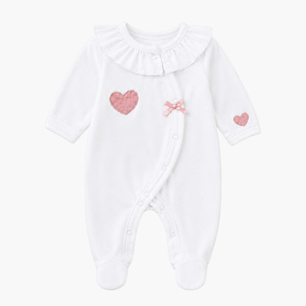Babygrow Branco com Corações Rosa