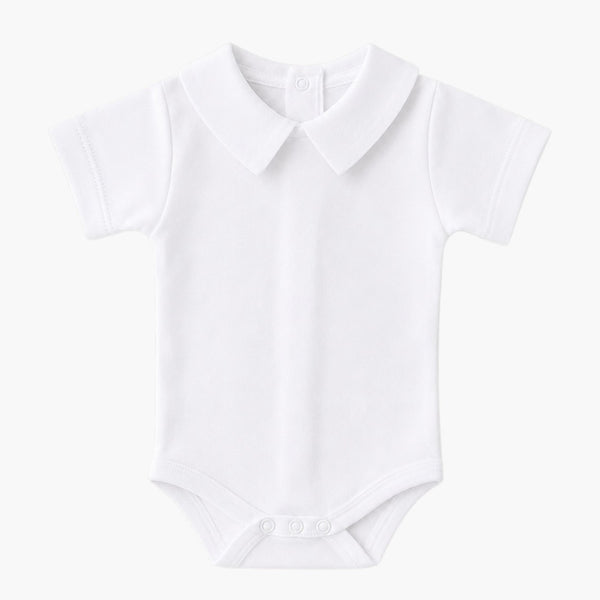 Body Bebé Branco com Gola Camisa