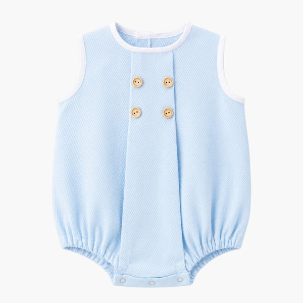 Fofo Infantil Azul com Botões Decorativos em Algodão