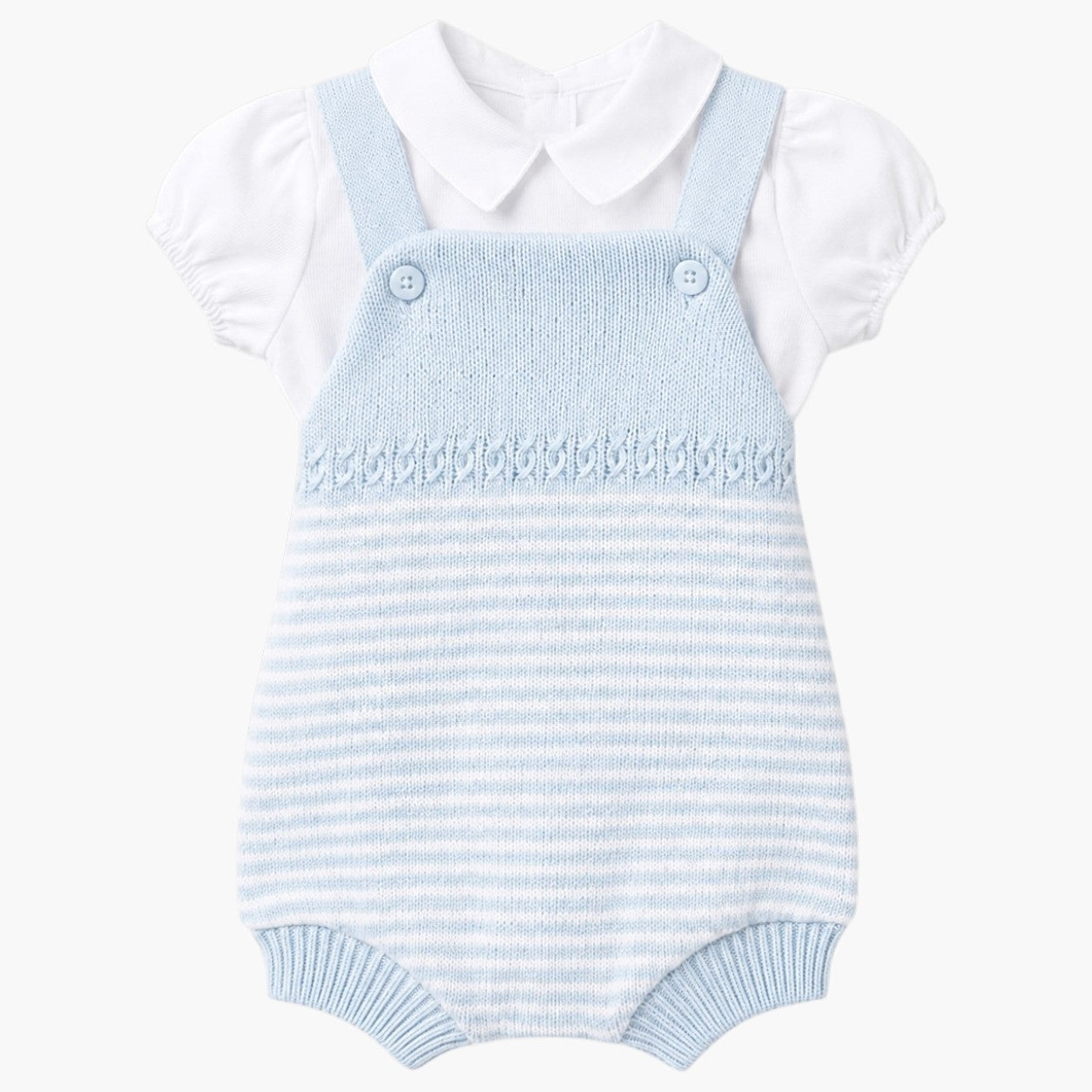 Macacão Infantil em Tricô de Algodão com Camisa