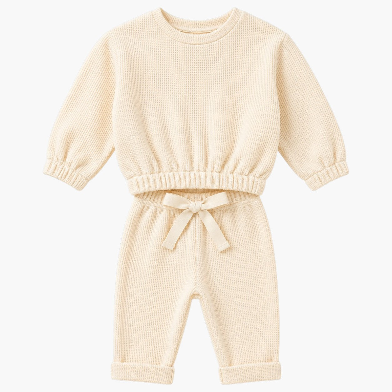 Conjunto Essentials Bege em Malha de Algodão