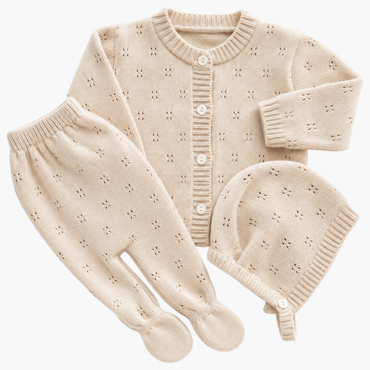 Conjunto Tricot Primeiros Meses-3 Peças