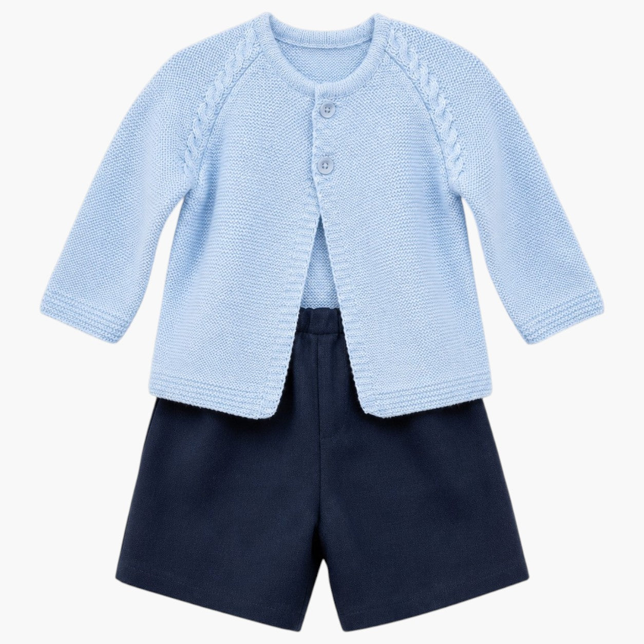 Conjunto Azul com Casaco de Malha e Calções