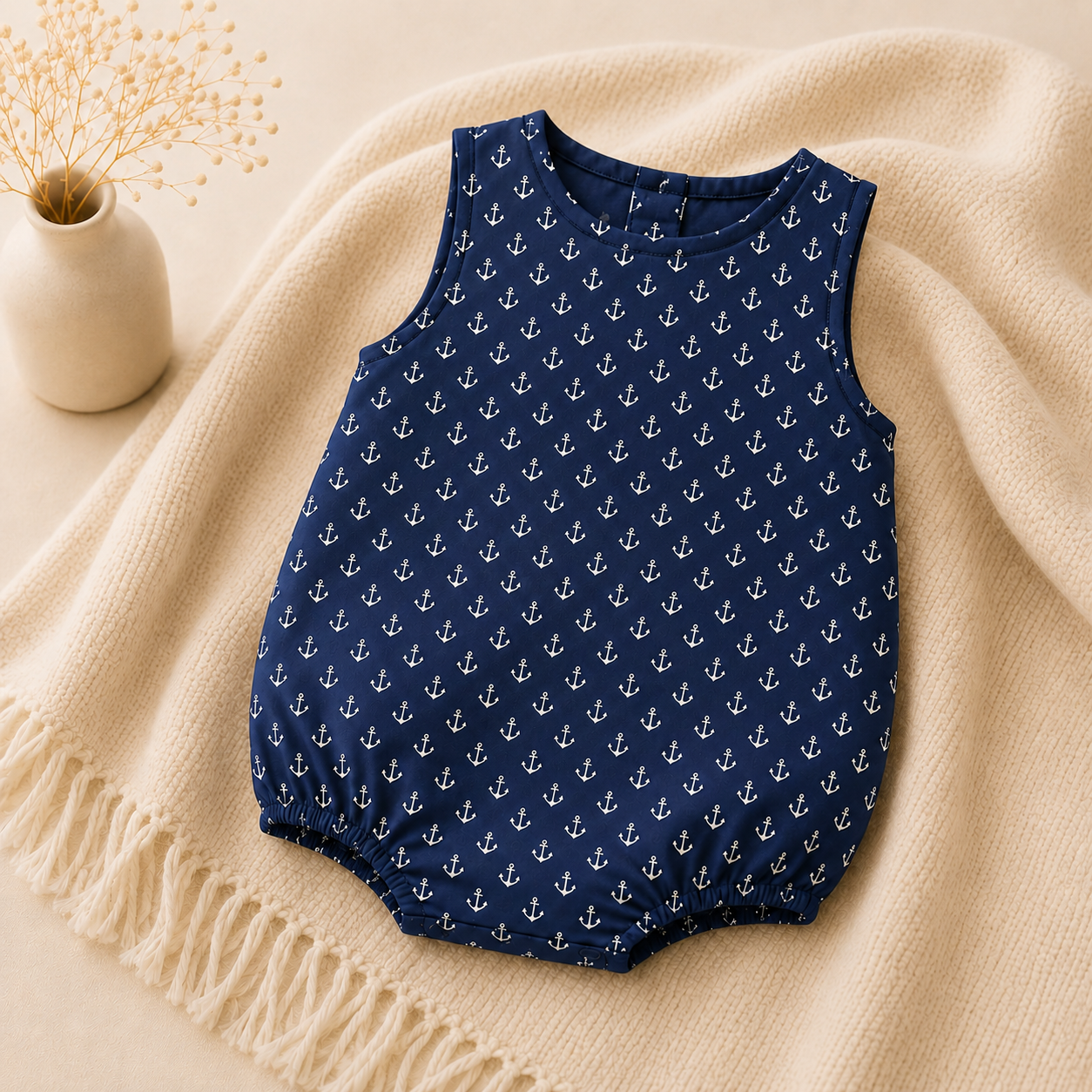 Romper Marinheiro com Padrão Âncoras