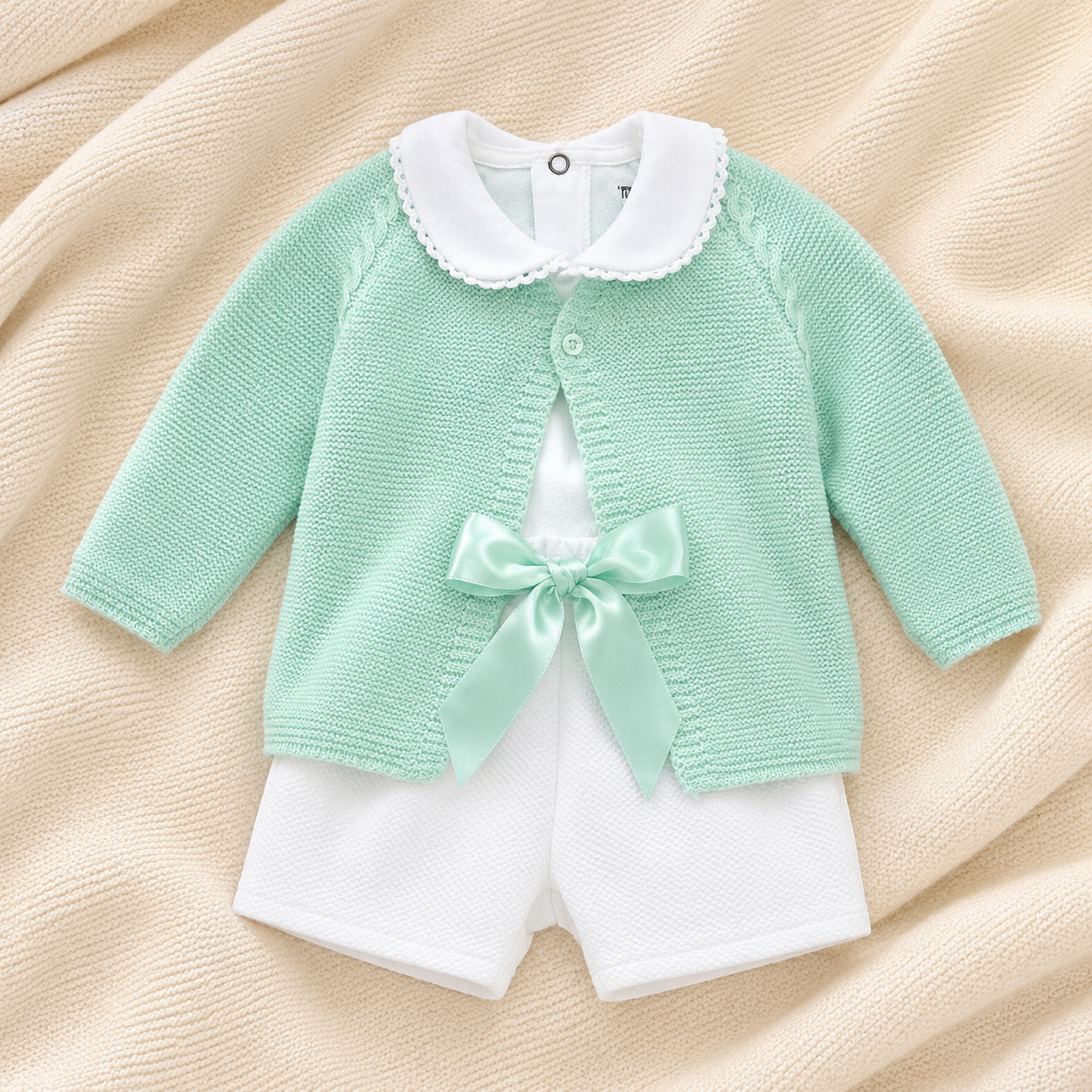 Conjunto de Bebé Verde Água-3 Peças