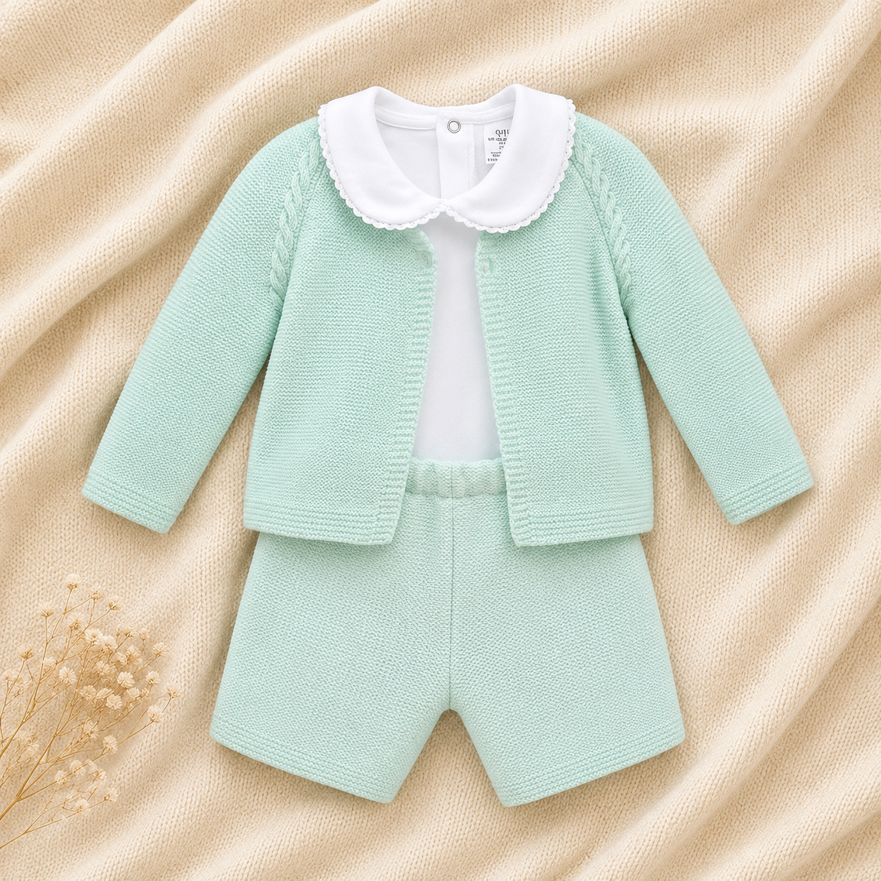 Conjunto de Bebé Verde Água-3 Peças