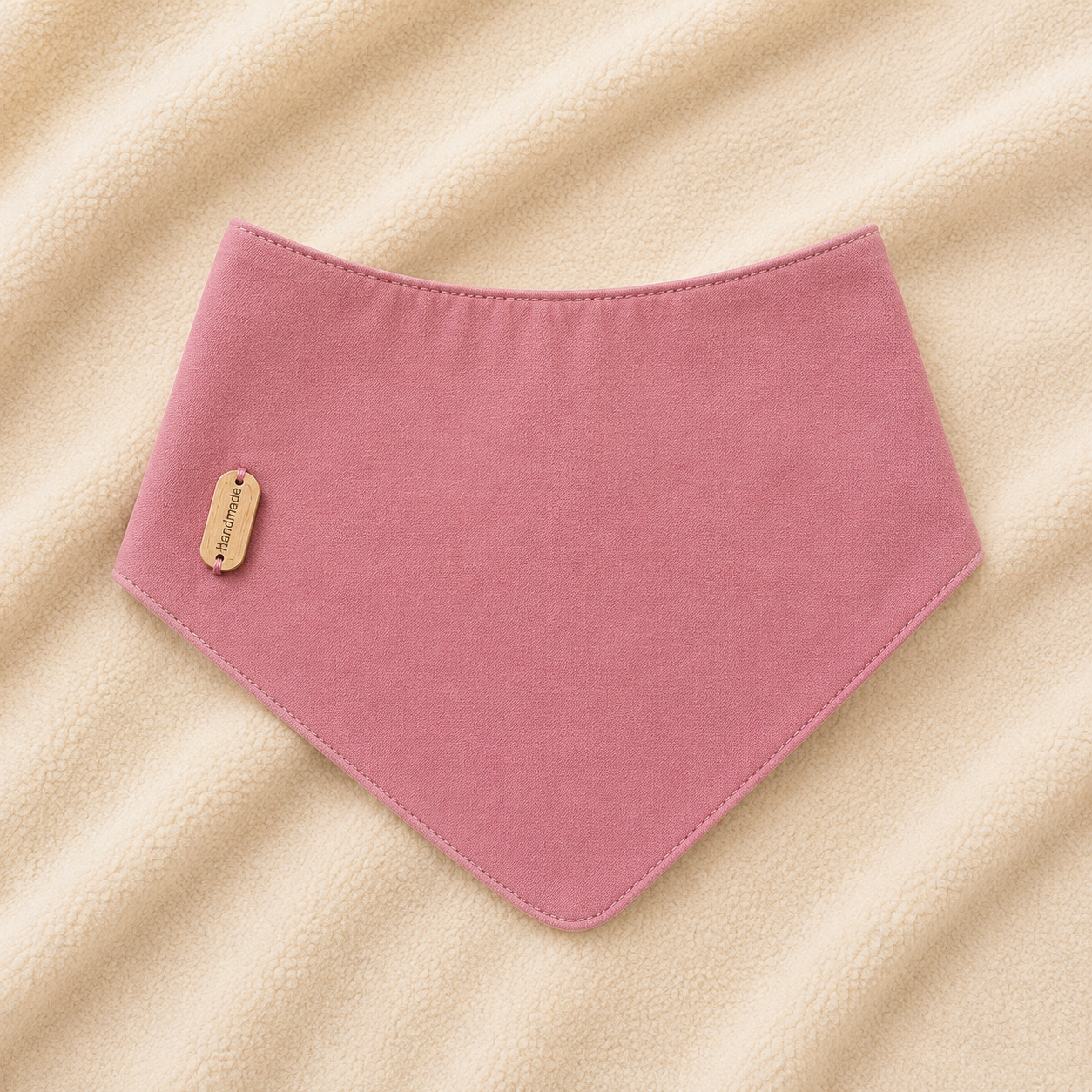 Babete Bandana Rosa Antigo em Algodão