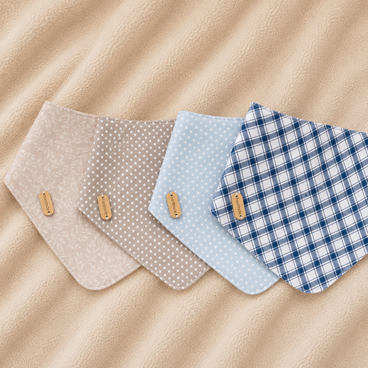 Pack de 4 Babetes Bandana em Algodão