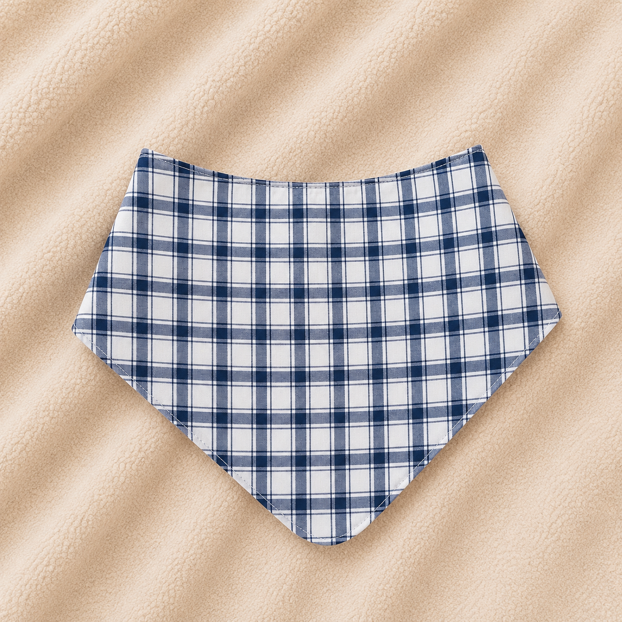 Babete Bandana Xadrez Azul em Algodão