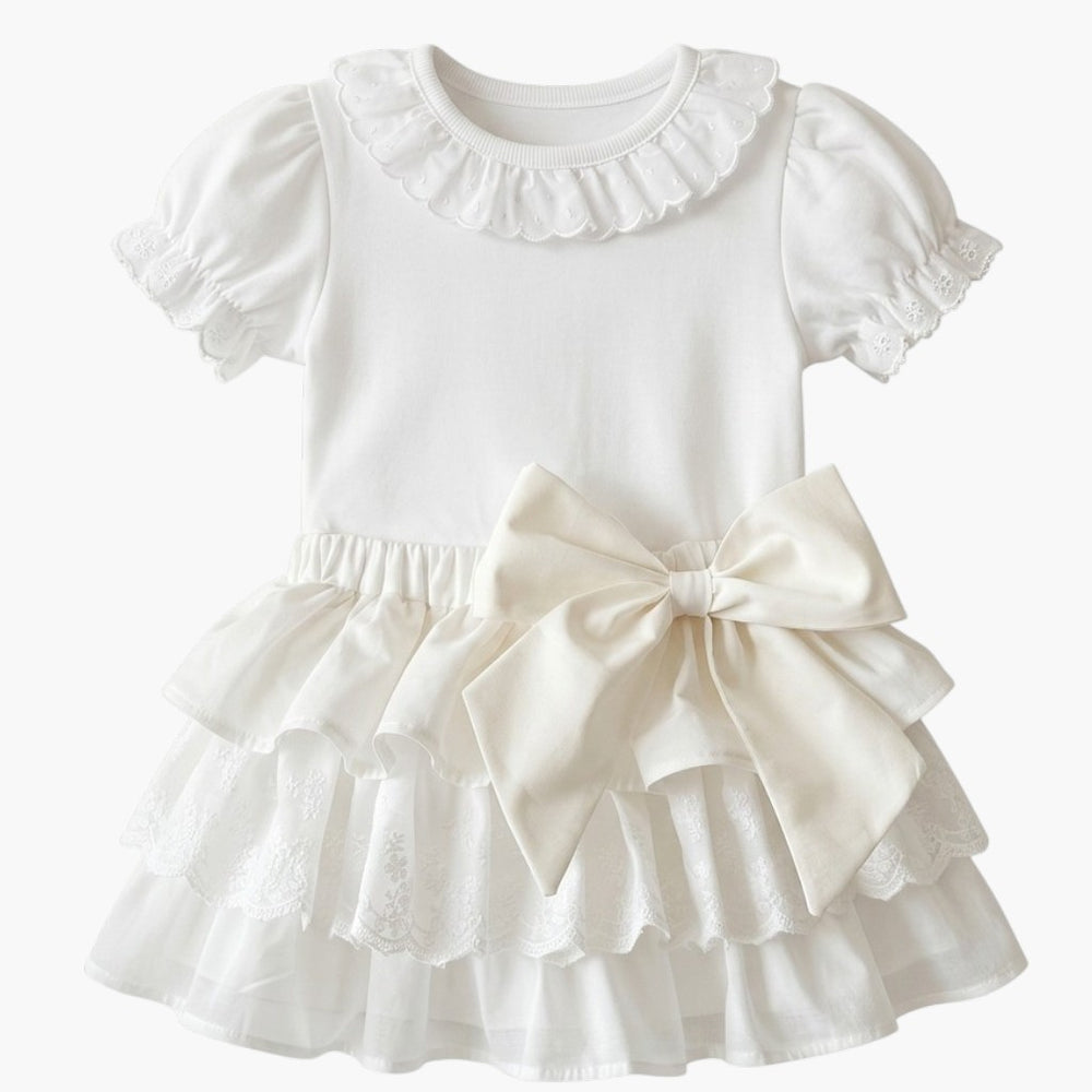 Saia Princesa de Folhos Branca Delicadeza e Conforto para Pequenas Encantadoras