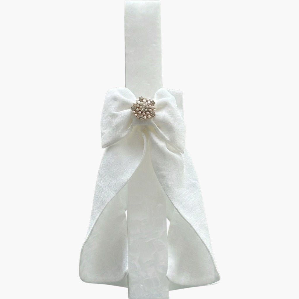 Vela de Batismo White Pearl Simplicidade Elegante para um Momento de Fé