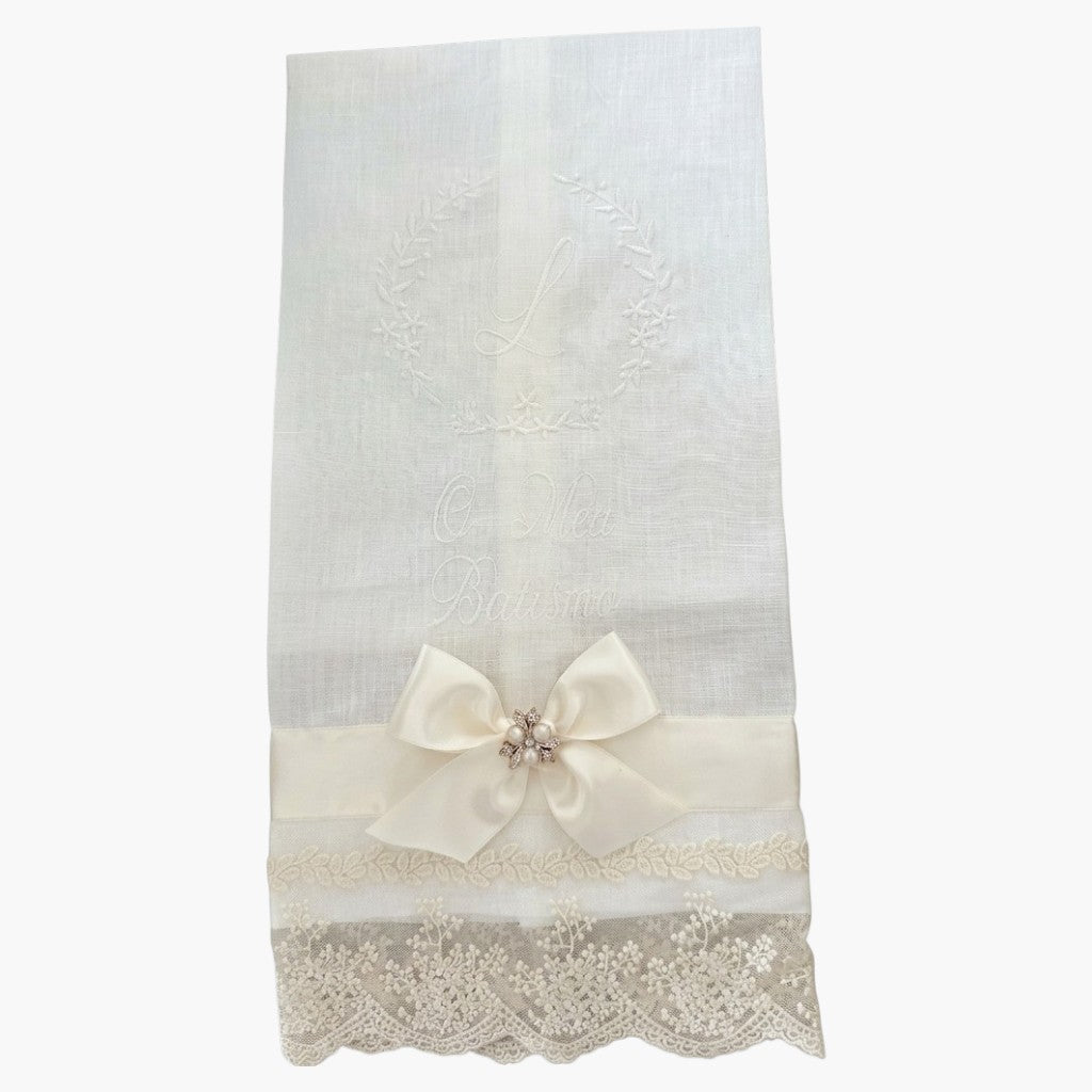 Toalha de Batismo Eternal White Elegância Clássica para um Momento Inesquecível