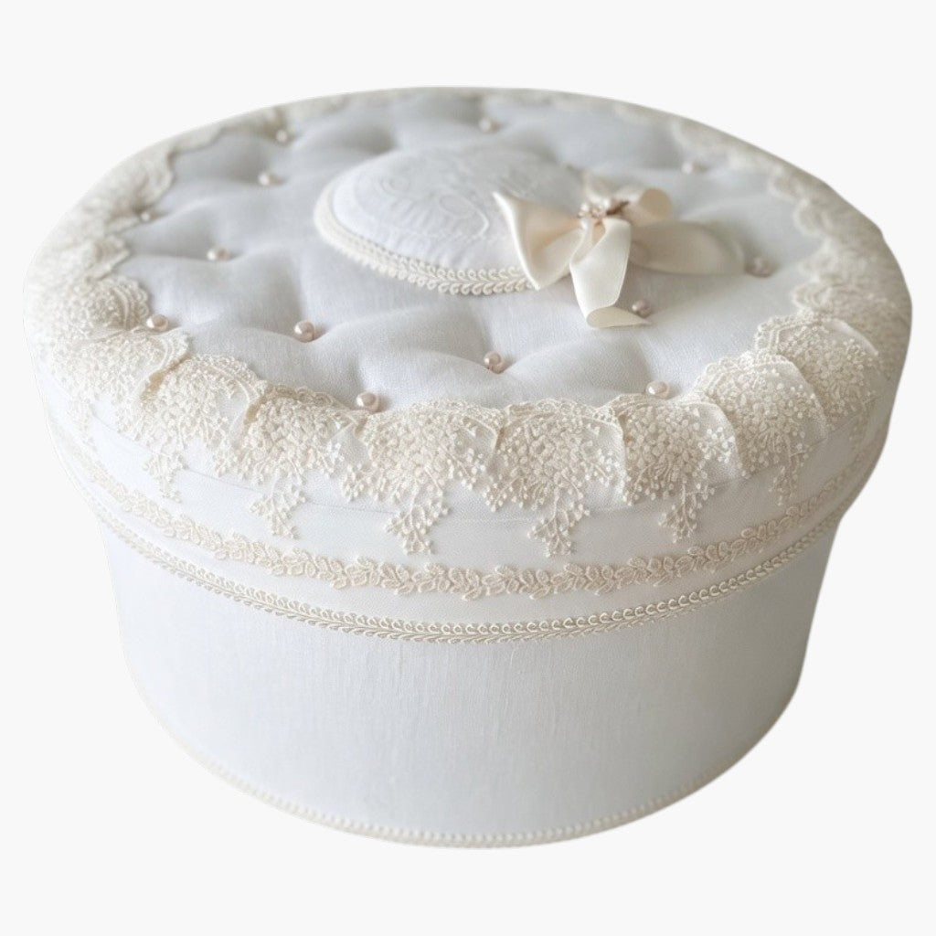 Caixa de Batismo Luxury Pearl – Elegância Exclusiva para Guardar Memórias Inesquecíveis