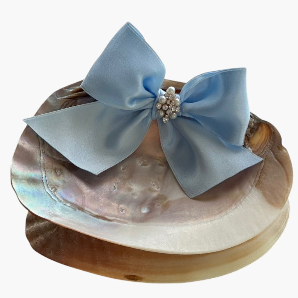 Concha de Batismo Personalizada Azul Serenity