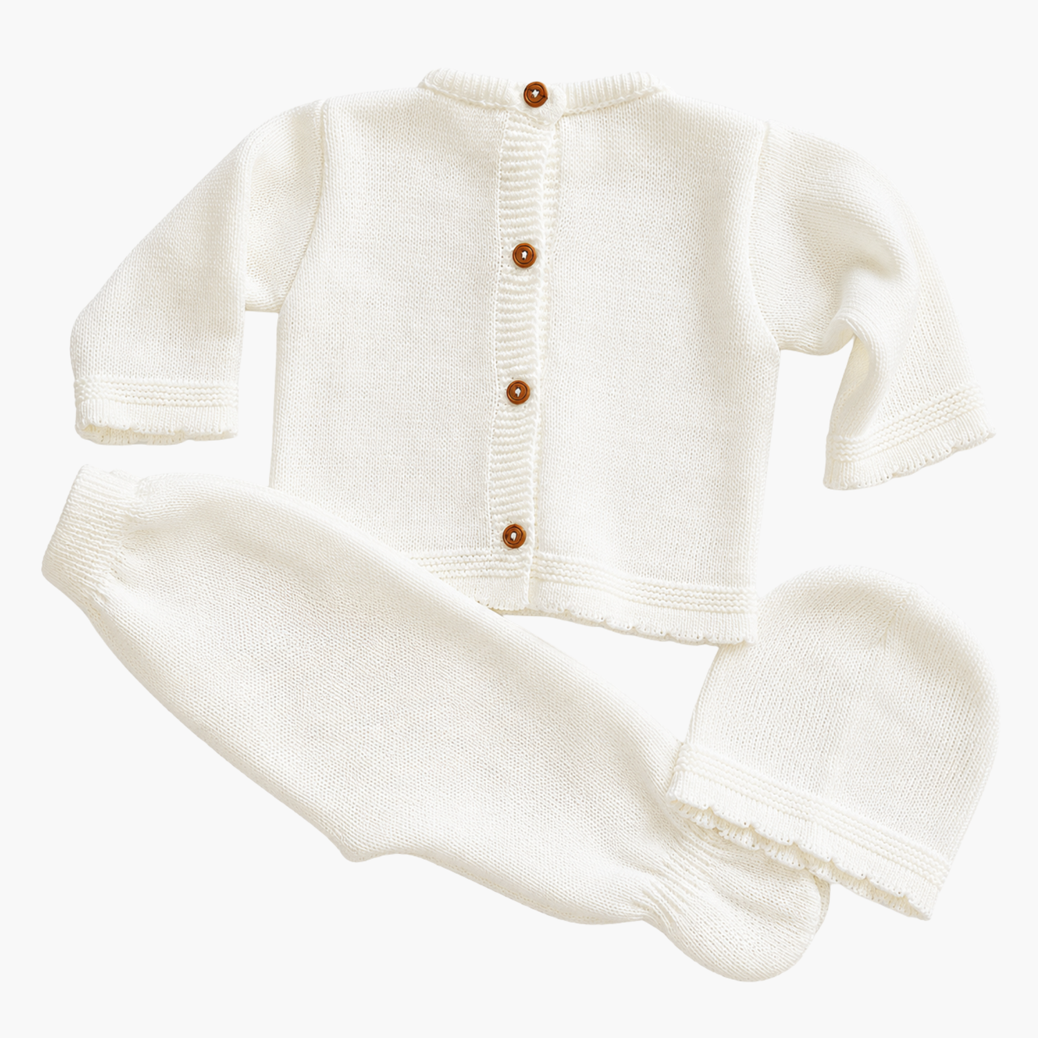 Conjunto de Malha para Bebé com Gorro Marfim LOLO